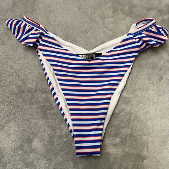 New! Beach Riot Paige striped ruffle Bikini Bottom 10010 - Picture 6 of 10